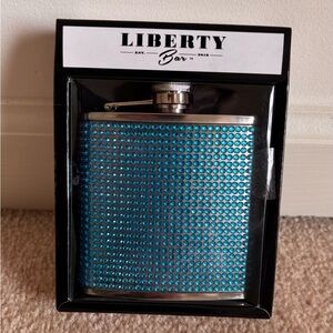 Liberty Bar Hip Flask Rhinestone blue